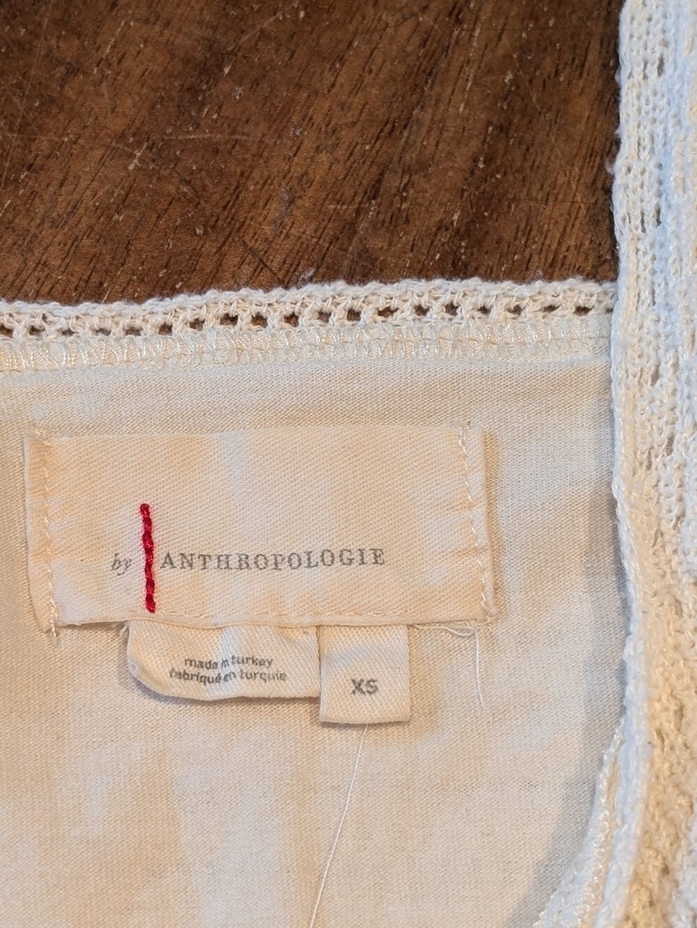 Anthropologie Ruffled Pointelle Mini Dress | Ivory | XS - Picture 5 of 10